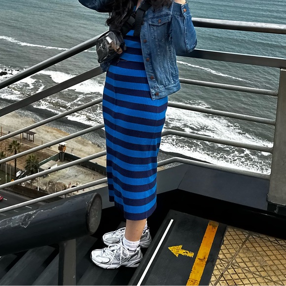 Blue Stripe Motif Anthropologie Top & Skirt set - Picture 2 of 2